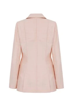 Rappalo Double Breasted Blazer Pink Luxe Linen -Lady Style Wear 117