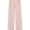 Rappalo Wide Leg Trousers Pink Luxe Linen -Lady Style Wear 118
