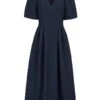 Dorothea Dress Navy Diamond Cloqué -Lady Style Wear 128