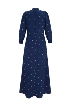 Gabriella Tea Dress Navy Pearl Daisy Dot -Lady Style Wear 13