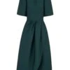 Delphine Dress Forest Green Cloqué 2 Delphine Dress Forest Green Cloqué -Lady Style Wear 130