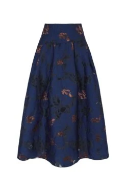 Clara Skirt Navy Floral Fil Coupè