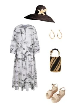 Pandora Bahamas Long Cotton Kaftan Dress X Susannah Garrod -Lady Style Wear 143