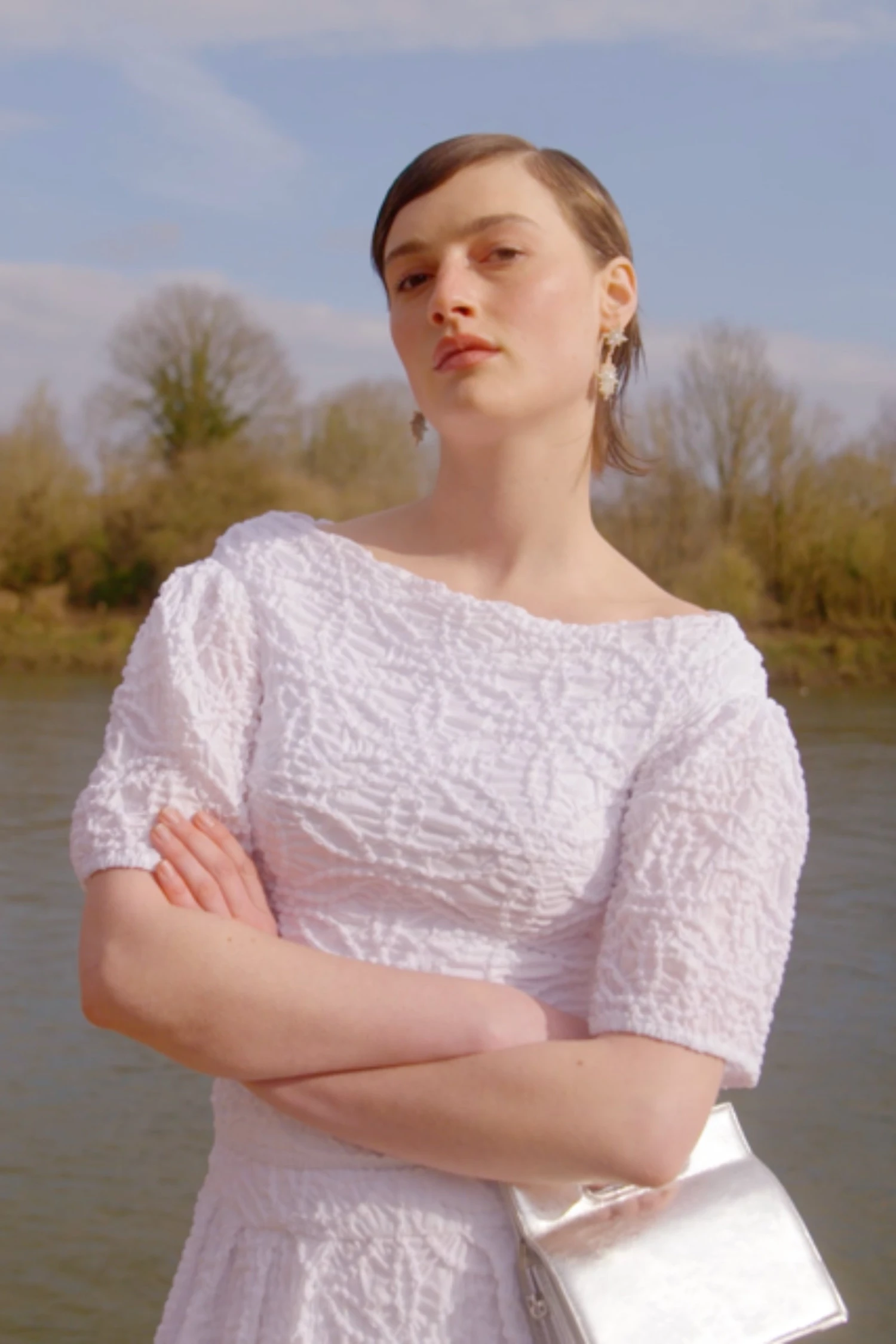 Darcy Smocked Cotton White Set 6 Darcy Smocked Cotton White Set - Image 4