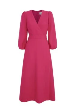 Clemmie Dress Wool Crepe Raspberry