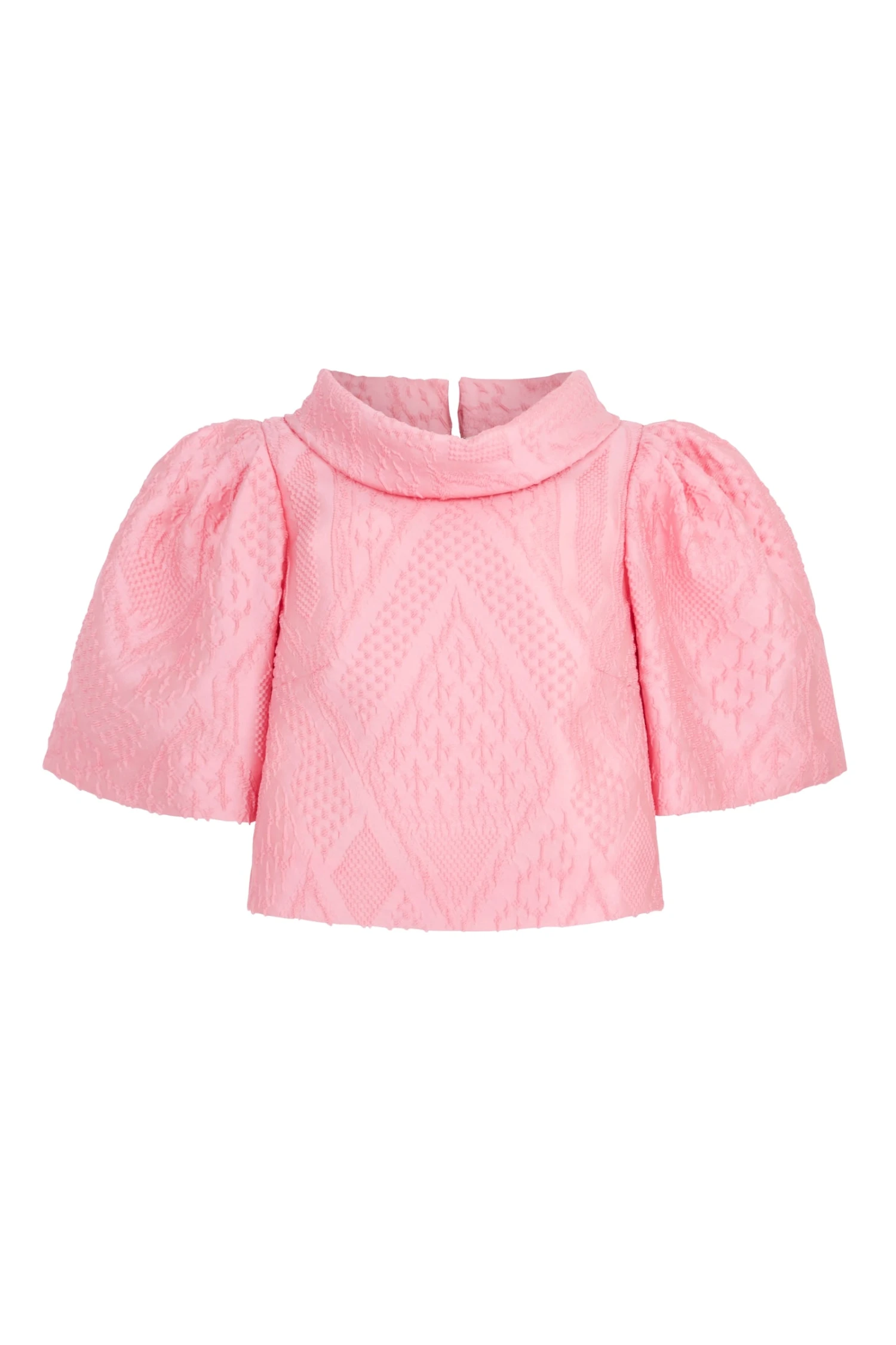 Clara Top & Skirt Coral Geometric Cloqué Set 5 Clara Top & Skirt Coral Geometric Cloqué Set - Image 3