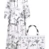 Pandora Bahamas Long Cotton Kaftan Dress & Tote Bag X Susannah Garrod -Lady Style Wear 27 824af591 43fe 4b76 9047 814203662554