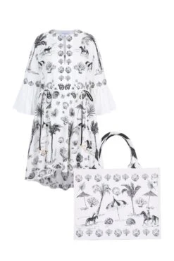 The Beach Horses Kaftan Dress & Canvas Tote X Susannah Garrod