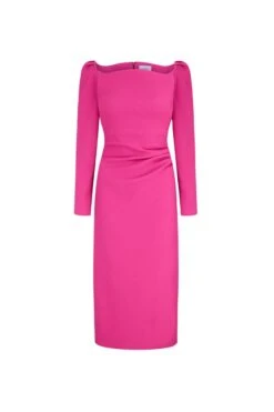 Halley Dress Stretch Crepe Hot Pink