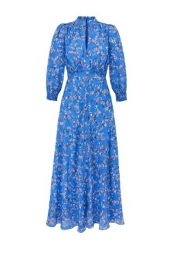 Jane Silk Tea Dress Mini Blossom Floral X Julia Langley