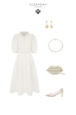 Harrogate Skirt Ribbon Tweed Cream -Lady Style Wear 437