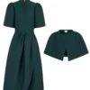Delphine Forest Green Dress & Cape -Lady Style Wear 44 aa5994c4 e591 47ff bbd7 980646b63af1