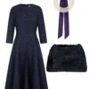 Lucy Midi Dress, Pearl Collar & Cape Navy -Lady Style Wear 45 7b295688 1a3a 4354 be5c a116149952e2