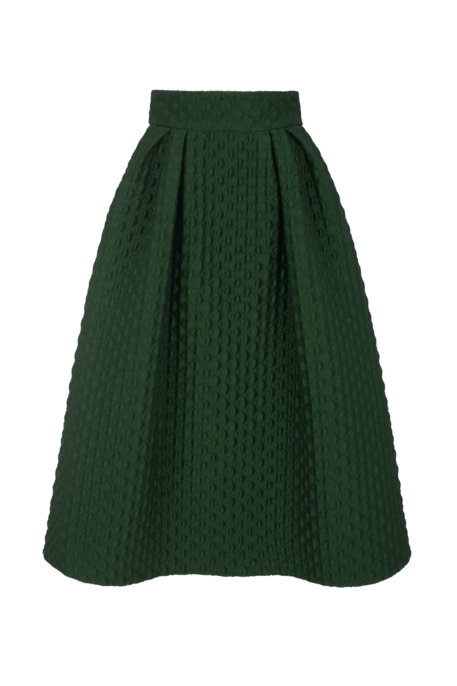 Remy 50s Midi Skirt Forest Green Diamond Cloqué 3 Remy 50s Midi Skirt Forest Green Diamond Cloqué