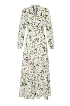 Veronique Full Length Silk Tea Dress Clover Floral X Rachel Levy