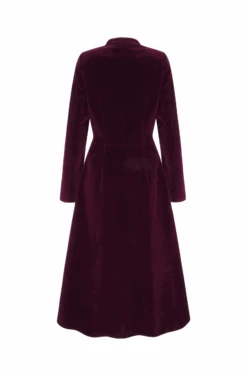 Louisa Coat Dress Sustainable Plum Velvet -Lady Style Wear 6