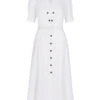 White Flippy Wiggle Dress -Lady Style Wear 6521 Wiggle Dress FRONT