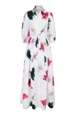 Trixie Floor Length Silk Shirt Dress X Rachel Levy
