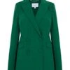 Rappalo Double Breasted Blazer Green Linen -Lady Style Wear 72