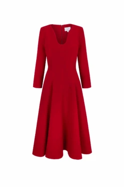 Arlena Midi Dress Ruby Cloqué