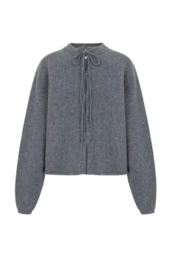 Fine Lambswool And Cashmere Cardigan Grey 12 Fine Lambswool And Cashmere Cardigan Grey -Lady Style Wear 92