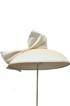 The Audrey Bow Large Brim Sustainable Hat Cream X Ruth Ravenscroft