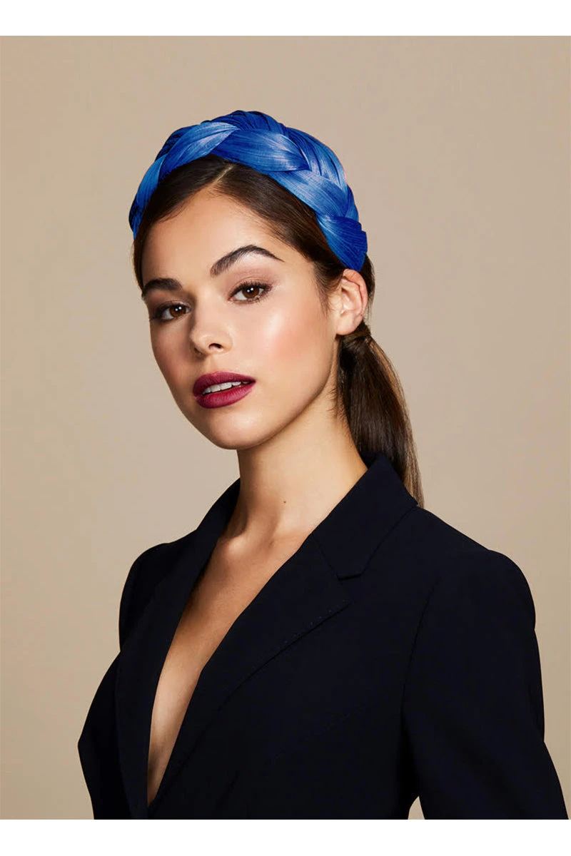 Azure Blue Abaca Plaited Band 4 Azure Blue Abaca Plaited Band - Image 2