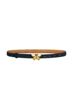 Butterfly Navy Suede Belt X Sonia Petroff