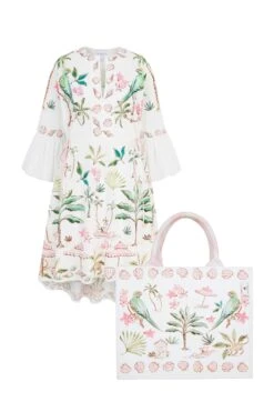 Barbados Cotton Kaftan Dress & Tote X Susannah Garrod