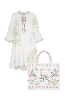Barbados Maps Cotton Kaftan & Barbados Tote X Susannah Garrod