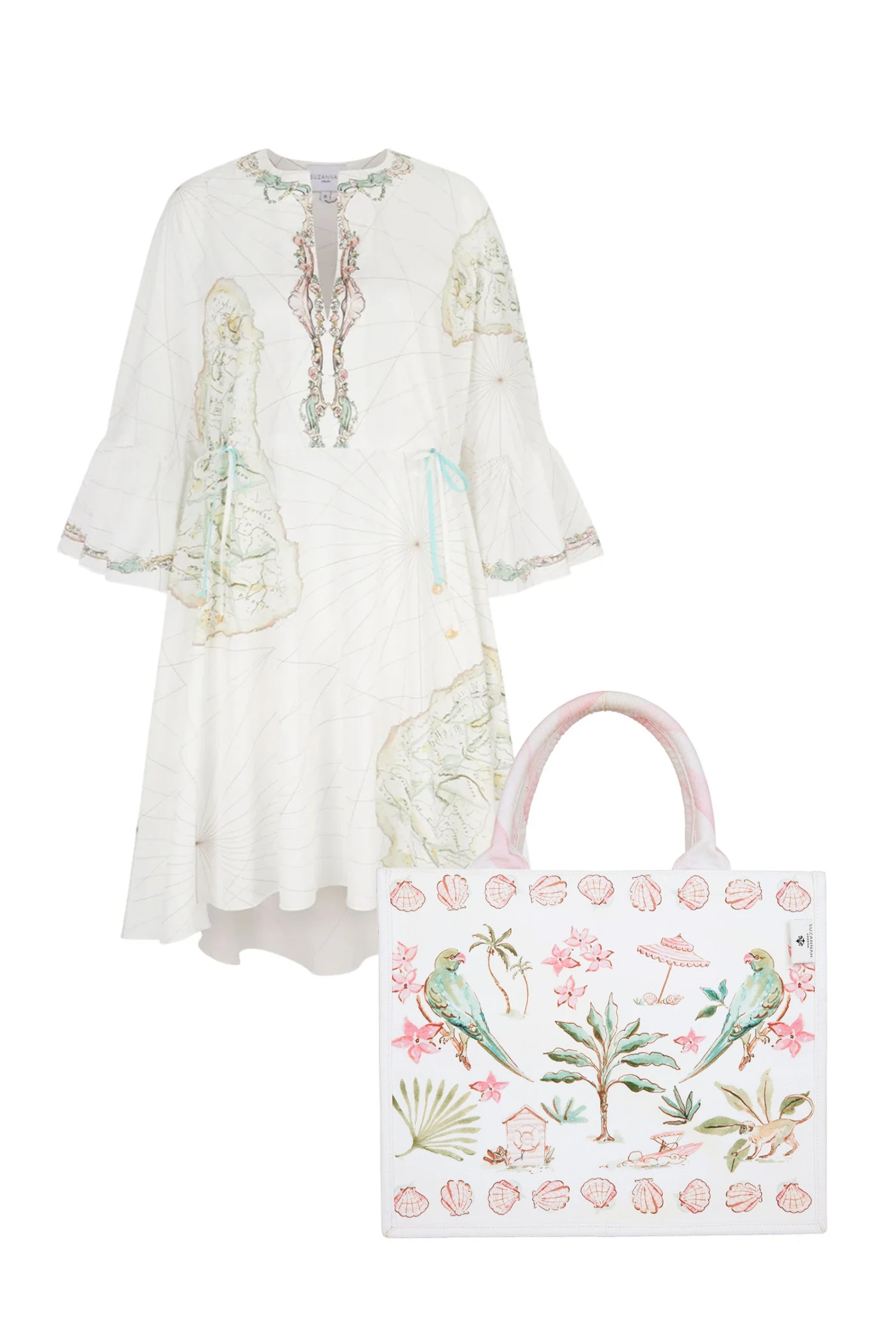 Barbados Maps Cotton Kaftan & Barbados Tote X Susannah Garrod 3 Barbados Maps Cotton Kaftan & Barbados Tote X Susannah Garrod
