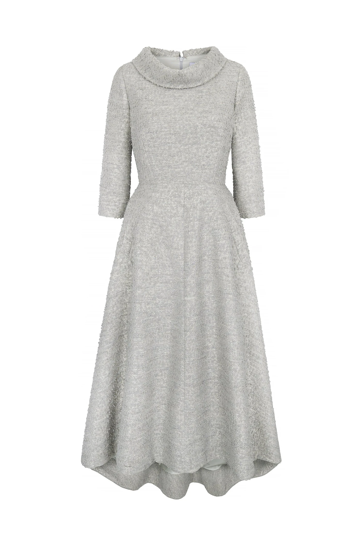 Blythe Midi Dress Metallic Tweed Winter Sky 3 Blythe Midi Dress Metallic Tweed Winter Sky