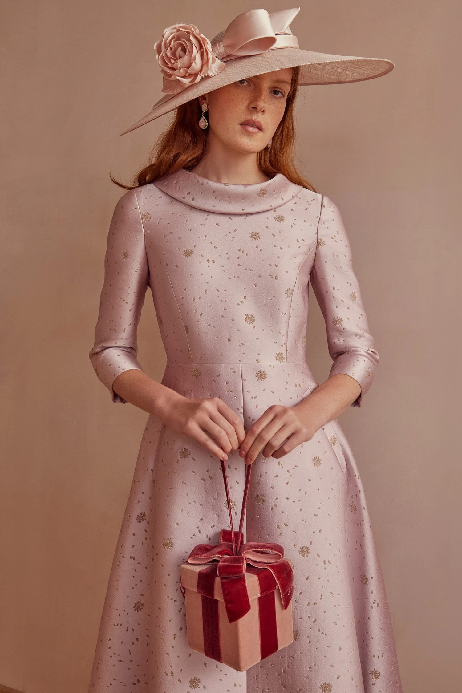 Blythe Midi Dress Pink Petal Jacquard 6 Blythe Midi Dress Pink Petal Jacquard - Image 4