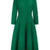 Cannes Dress Emerald -Lady Style Wear CannesEmeraldGreenFrontHIGHWEB