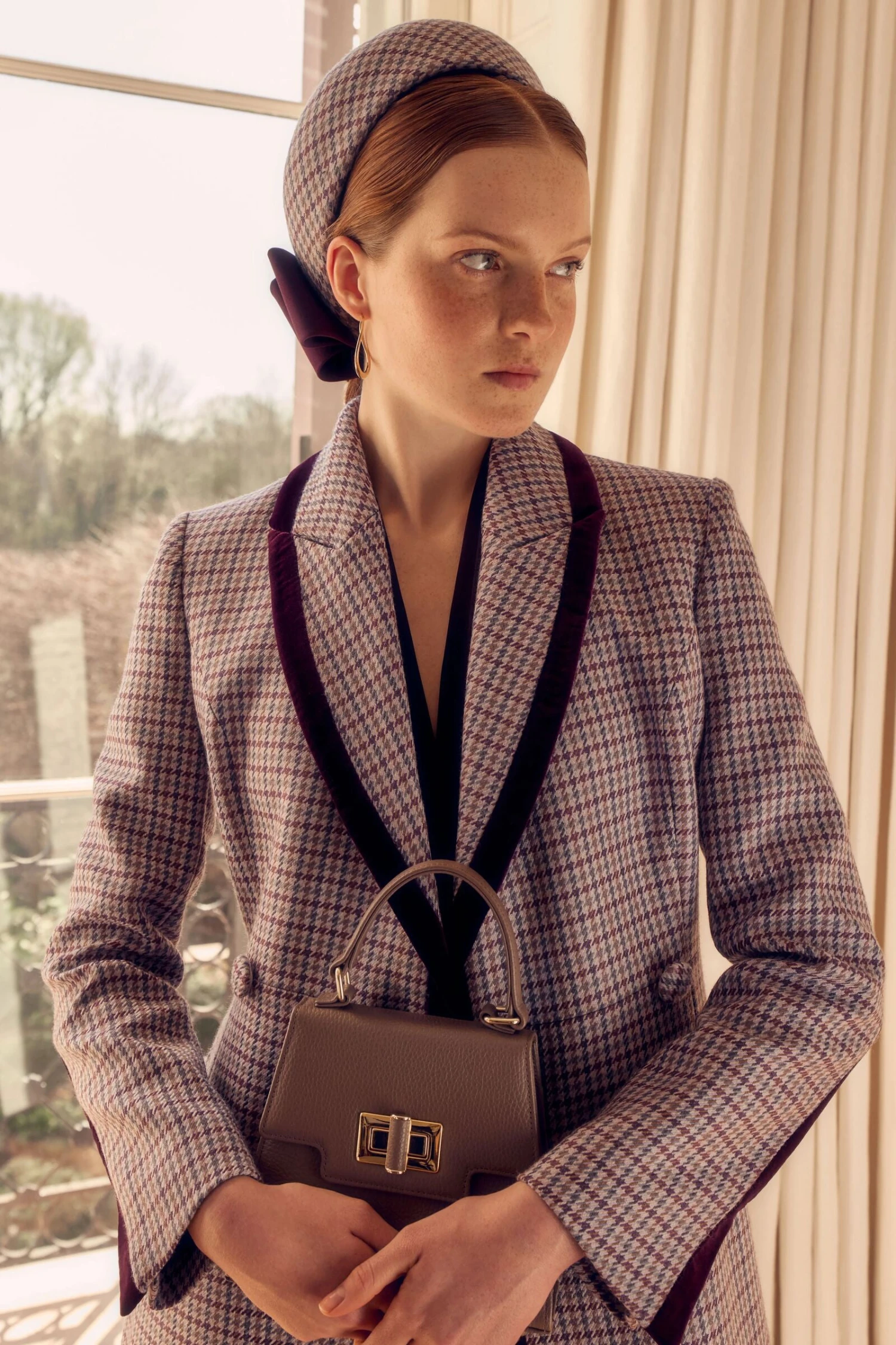 Houndstooth Tweed Checked Millinery Halo X Jane Taylor 4 Houndstooth Tweed Checked Millinery Halo X Jane Taylor - Image 2