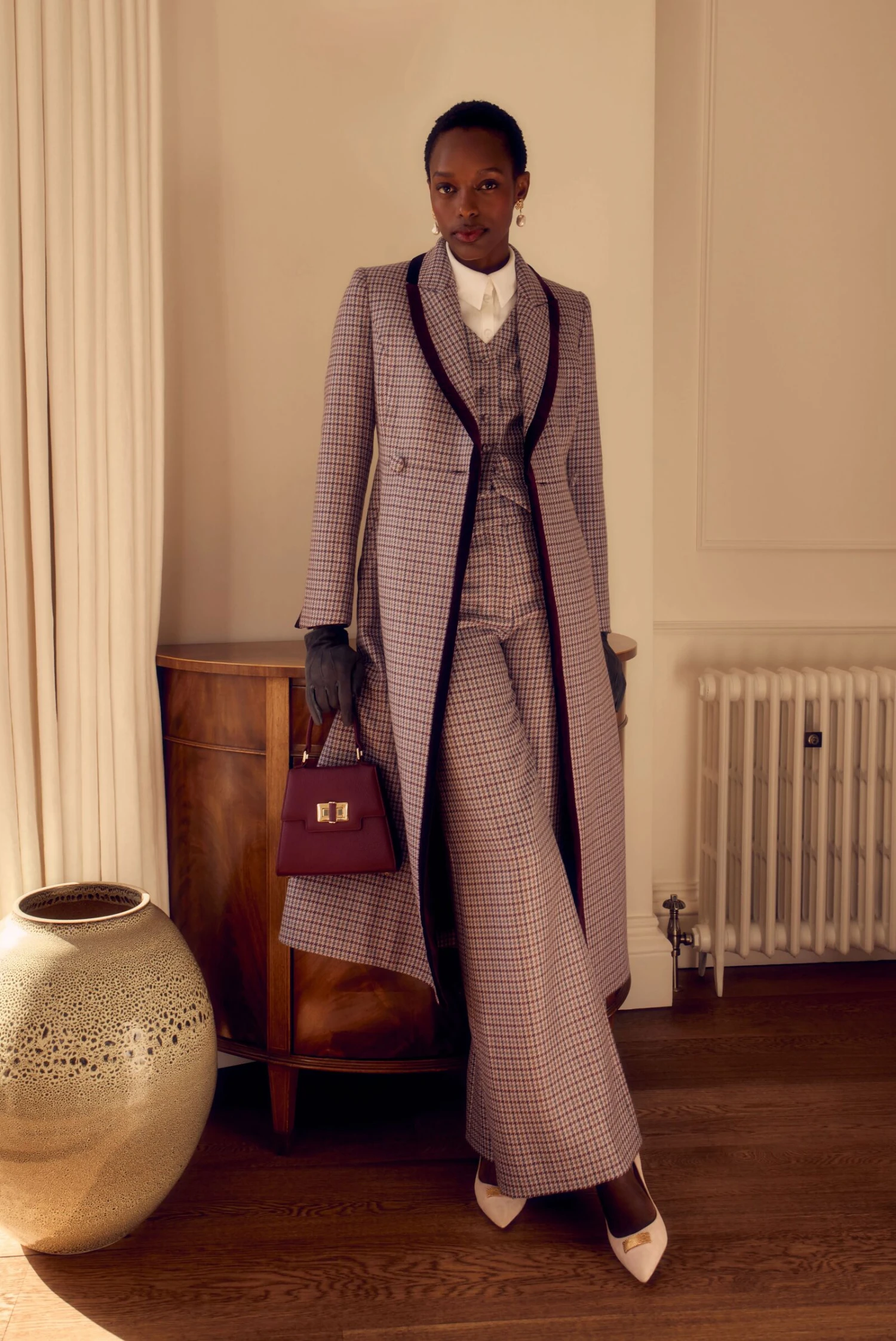 Tuxedo Waistcoat Checked Houndstooth Tweed - Image 2