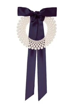 Chunky Pearl Collar Navy
