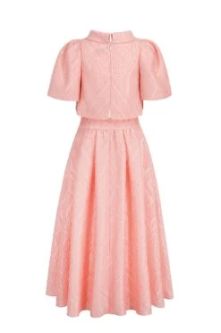 Clara Set Blush Geometric Cloqué -Lady Style Wear Clara Set Cloque Blush back WEB