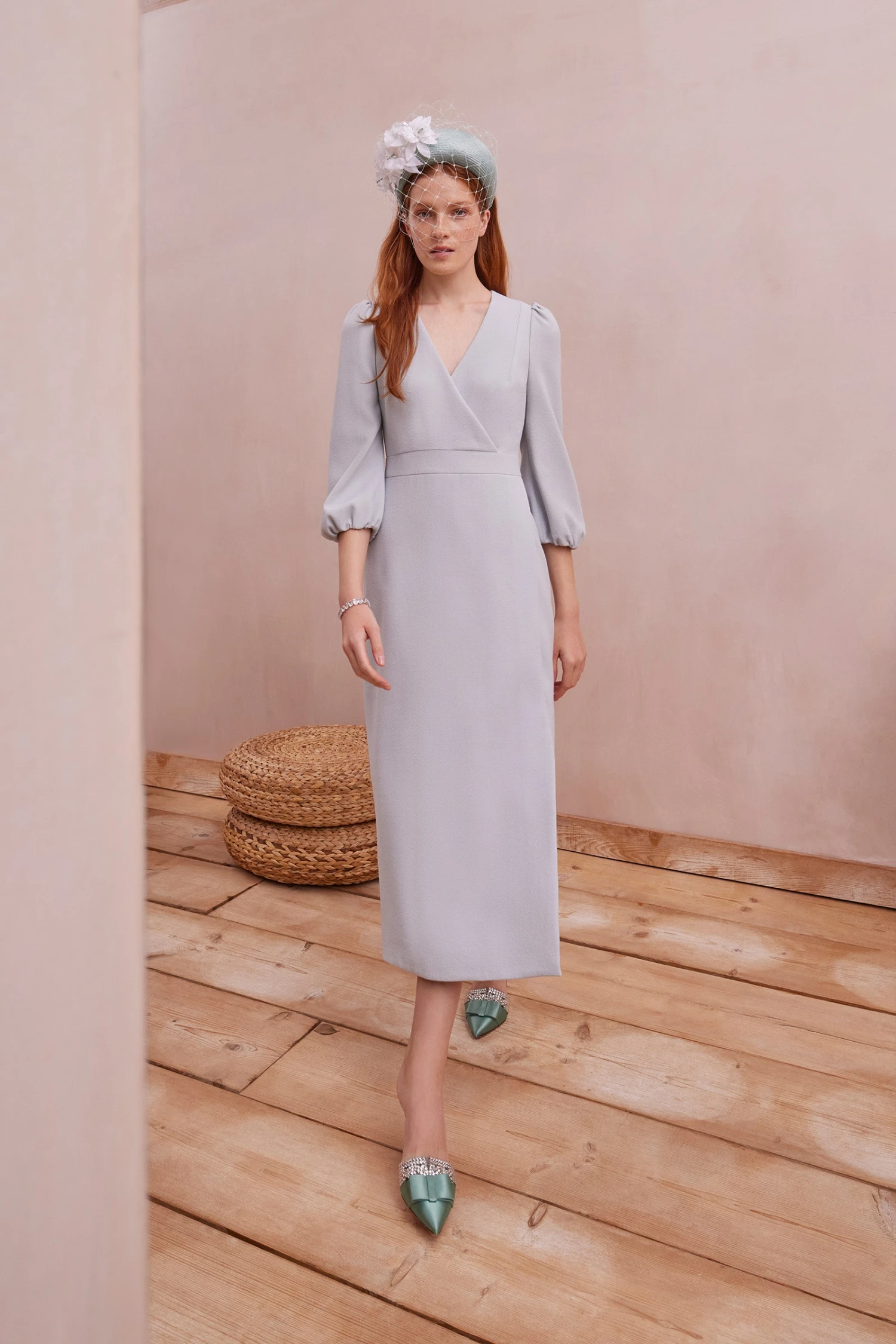 Clemmie Dress Wool Crepe Eucalyptus 7 Clemmie Dress Wool Crepe Eucalyptus - Image 5