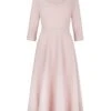 Cowl Neck Riding Dress Cloqué Dusky Pink 2 Cowl Neck Riding Dress Cloqué Dusky Pink -Lady Style Wear CowlRidingcloquefrontWEB