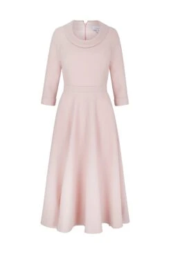 Cowl Neck Riding Dress Cloqué Dusky Pink