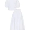 Darcy Smocked Cotton White Set