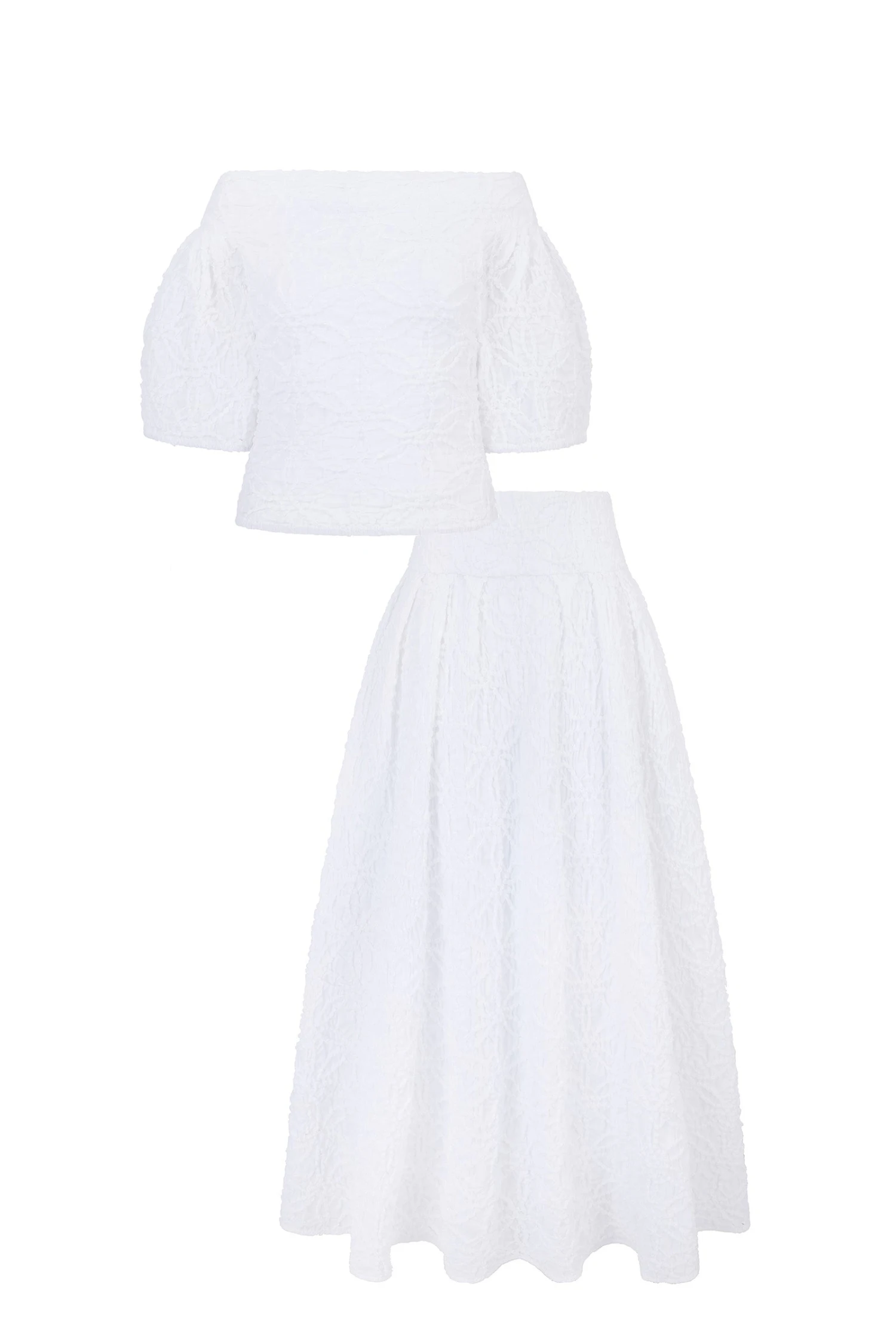 Darcy Smocked Cotton White Set 3 Darcy Smocked Cotton White Set