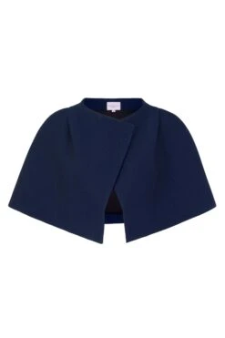 Delphine Cape Navy Cloqué