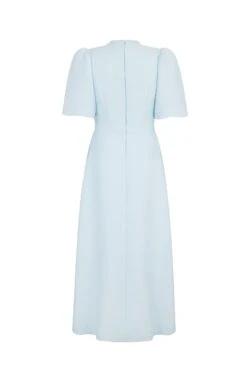 Delphine Dress Ice Blue Cloqué -Lady Style Wear DelphinebluebackWEB