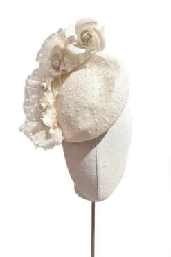 Dotty Straw And Tulle Perching Beret