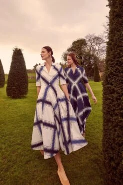 Edith Check Cotton Shirt Dress White -Lady Style Wear EdithCottonCheckShirtDress ProductPageWebSize 4