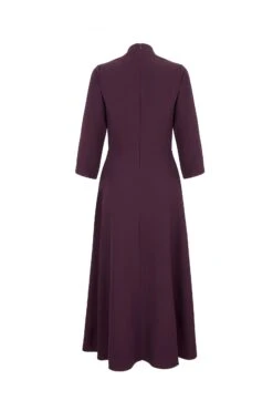 Fontaine Silk Crepe Dress Aubergine -Lady Style Wear FontaineAubergincebackWEB