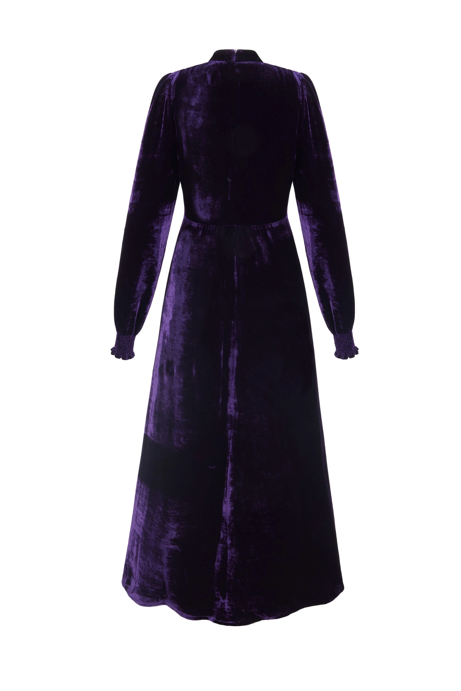 Velvet Grandad Dress Blueberry Purple 5 Velvet Grandad Dress Blueberry Purple - Image 3