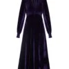 Velvet Grandad Dress Blueberry Purple -Lady Style Wear GrandadvelvetBlueberryfront2WEB